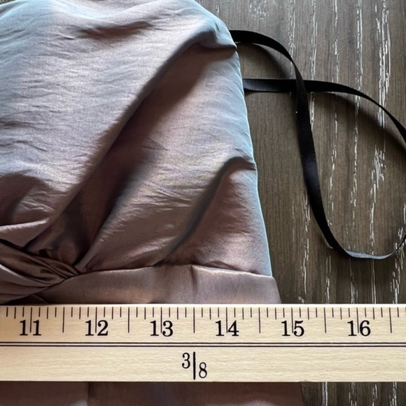 Jim Hjelm Occasions Taffeta Prom, Bridesmaid Grayish Blue and Rose Gold Dress - Picture 16 of 16